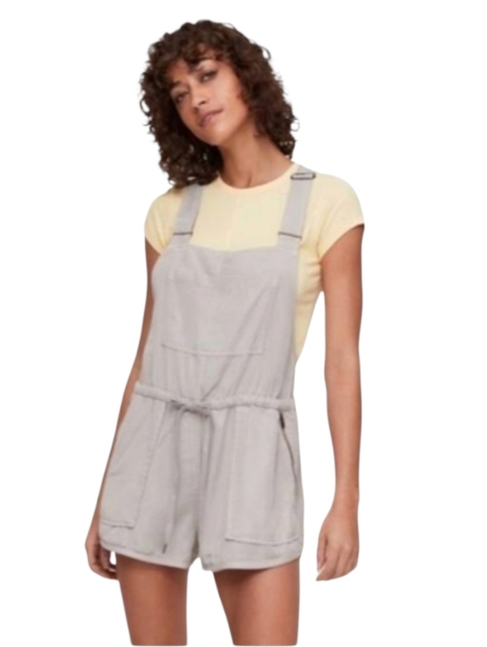 Aritzia Wilfred Free Beatriz Cargo Overalls Shorts 100% Lyocell Romper Summer